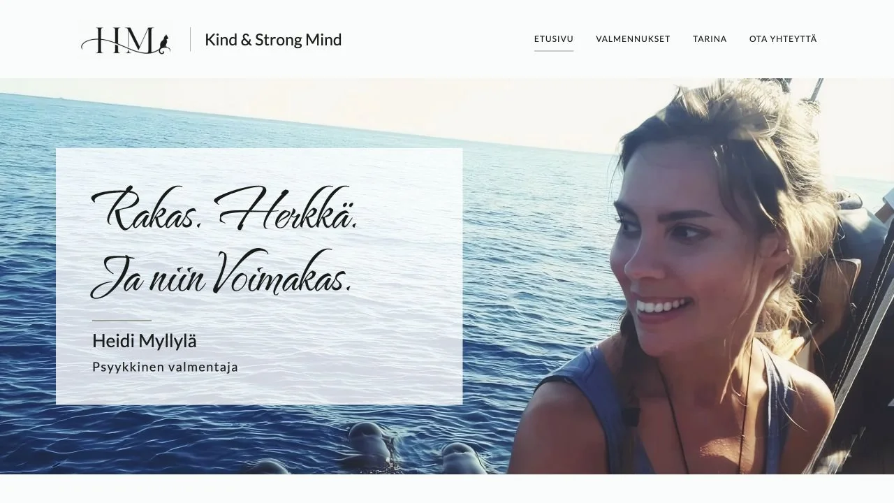 Kind & Strong Mind – etusivun näkymä