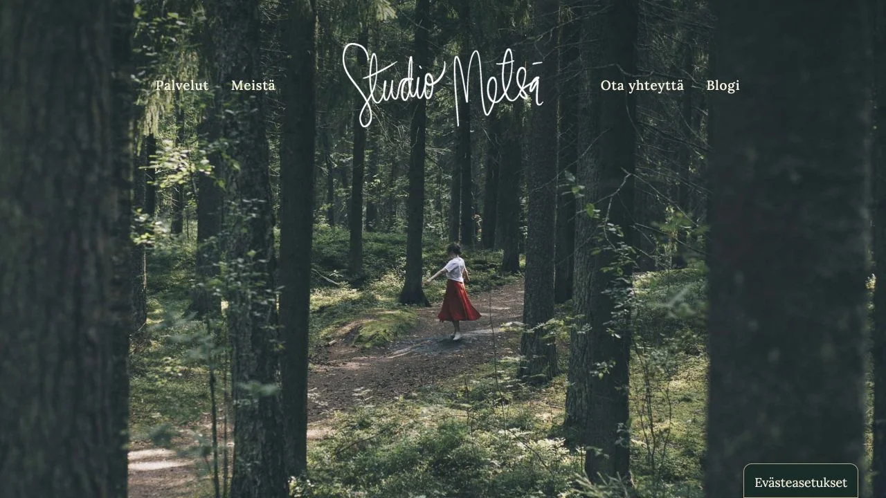 Studio Metsä – etusivun näkymä